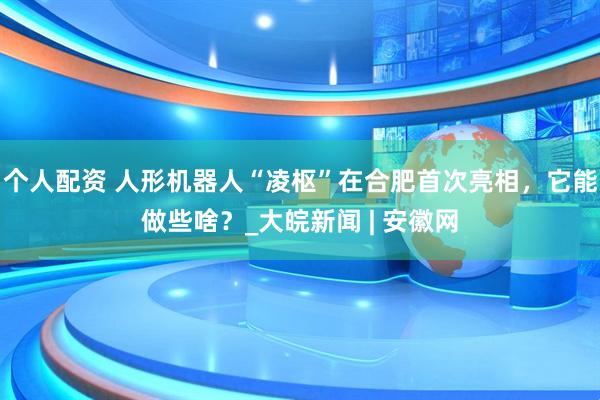 個人配資 人形機器人“凌樞”在合肥首次亮相，它能做些啥？_大皖新聞 | 安徽網(wǎng)